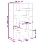 vidaXL Cloison de séparation noir 100x33x156 5 cm bois d'ingénierie