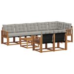 vidaXL Ensemble de canapés d'extérieur 9 pc Gris Naturel et Clair