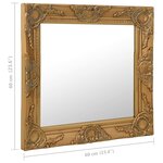 vidaXL Miroir mural style baroque 60x60 cm Doré