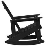 vidaXL Chaise berçante Adirondack noire 73 5x92x90 cm HDPE
