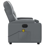 vidaXL Fauteuil de massage inclinable électrique gris similicuir