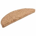 vidaXL Tapis d'escalier 30 pièces 56 x 17 x 3 cm Beige Demi-rond
