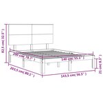 vidaXL Cadre de lit avec tête de lit blanc 140x200 cm bois massif