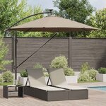 vidaXL Parasol banane à mât déporté Taupe 294 x 294 x 248 cm