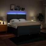 vidaXL Sommier à lattes de lit avec matelas Bleu 180x200 cm Tissu