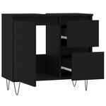 vidaXL Armoire de salle de bain noir 65x33x60 cm bois d'ingénierie