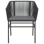 vidaXL Chaises de jardin lot de 2 avec coussins noir résine tressée