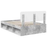 vidaXL Cadre de lit avec tête de lit Béton 120 x 200 cm Pin massif