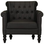 vidaXL Fauteuil Noir Cuir de chèvre véritable