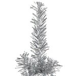 vidaXL Demi sapin de Noël artificiel mince avec support Argenté 240 cm