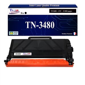 T3AZUR- Toner compatible avec Brother TN3480 TN3430 pour Brother HL-L5100DN MFC-L5750DW HL-L5200DW MFC-L5700DW HL-L6400DW HL-L5000D HL-L5200DWT- 8 000 pages