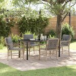 vidaXL Ensemble de salle à manger pour jardin 5 Pièces Beige Poly rotin