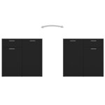 vidaXL Buffet Noir 160x36x75 cm Bois d'ingénierie