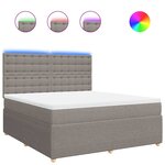 vidaXL Sommier à lattes de lit avec matelas Taupe 180x200 cm Tissu