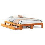 vidaXL Cadre de lit sans matelas cire marron 160x200cm bois pin massif