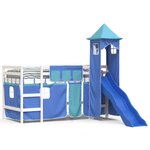 vidaXL Lit mezzanine enfants avec tour sans matelas bleu 90x190 cm