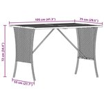 vidaXL Table de jardin avec dessus en bois d'acacia noir 105x75x72 cm