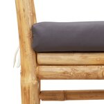 Banc de jardin vidaXL avec coussin en bambou de 110 cm