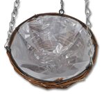 Lot de 4 Paniers Supsendus en Saule avec Fonds et Chaine Pendante
