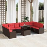 vidaXL Ensemble de canapé de jardin 11 Pièces Marron Poly rotin