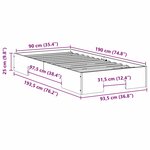 vidaXL Cadre de lit surélevé Marron 90 x 190 cm Bois massif en pin