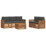 vidaXL Ensemble de canapés d'extérieur 6 pc Naturel et Anthracite