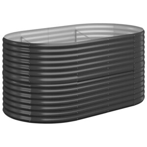 vidaXL Lit surélevé de jardin Acier enduit de poudre Anthracite