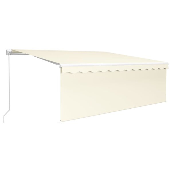 vidaXL Auvent manuel rétractable avec store et LED 4 5x3 m Crème