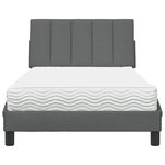vidaXL Lit avec matelas gris foncé 100x200 cm tissu