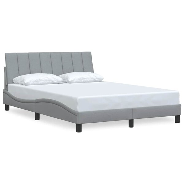 vidaXL Cadre de lit sans matelas Hanko gris clair 120x200 cm tissu