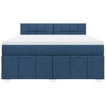 vidaXL Sommier à lattes de lit avec matelas Bleu 180x200 cm Tissu