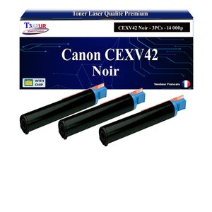 T3AZUR - 3x Toners compatibles avec Canon IR-2202  IR-2202i  IR-2202N  IR-2204f  CEXV42