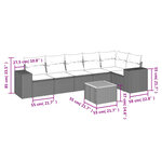 vidaXL Salon de jardin avec coussins 7 Pièces beige résine tressée