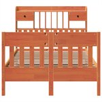 vidaXL Cadre de lit sans matelas cire marron 135x190cm bois pin massif