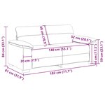 vidaXL Canapé à 2 places noir 140 cm tissu