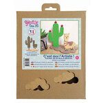 Décoration 3D en bois MDF - Lama et cactus