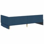 vidaXL Cadre de lit d'angle avec matelas 2 pc Bleu 90 x 190 cm tissu