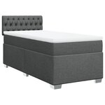 vidaXL Sommier à lattes de lit et matelas Gris foncé 90x190 cm Tissu