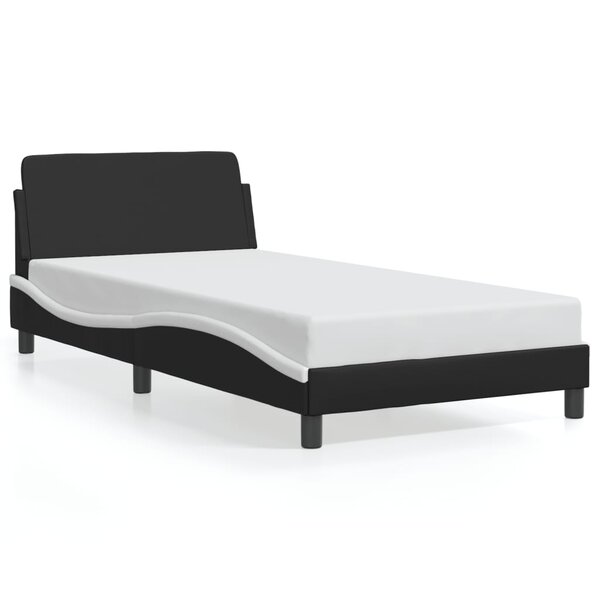 vidaXL Cadre de lit sans matelas noir et blanc 100x200 cm similicuir