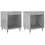 vidaXL Tables de chevet 2 Pièces gris béton 40x35x50 cm bois d’ingénierie