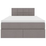 vidaXL Lit avec rangement et matelas avec matelas Taupe 120 x 200 cm