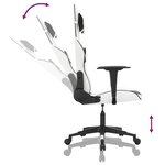 vidaXL Chaise de jeu de massage Blanc et noir Similicuir