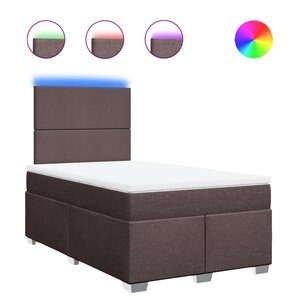 vidaXL Sommier à lattes de lit et matelas marron foncé 120x190cm tissu