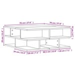 vidaXL Table basse chêne sonoma 70x70x29 cm bois d'ingénierie