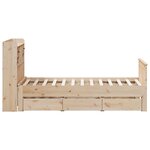 vidaXL Lit bibliothèque sans matelas 135x190 cm bois de pin massif