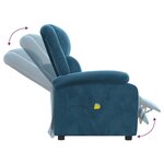 vidaXL Fauteuil de massage Bleu Velours