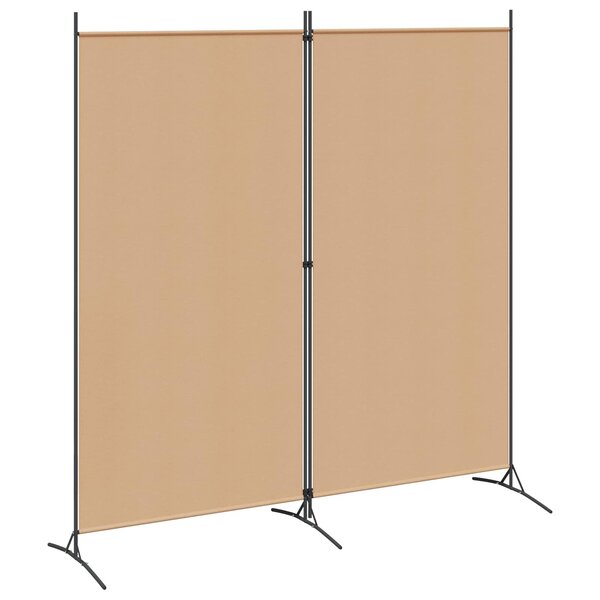 vidaXL Paravent à 2 panneaux Beige 175 x 180 cm Tissu