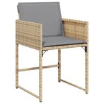 vidaXL Ensemble à manger de jardin coussins 13 Pièces mélange beige rotin