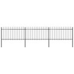 vidaXL Clôture de jardin avec dessus en lance Acier 5 1 x 1 m Noir