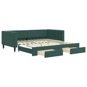 vidaXL Lit de jour avec gigogne et tiroirs sans matelas 100x200 cm